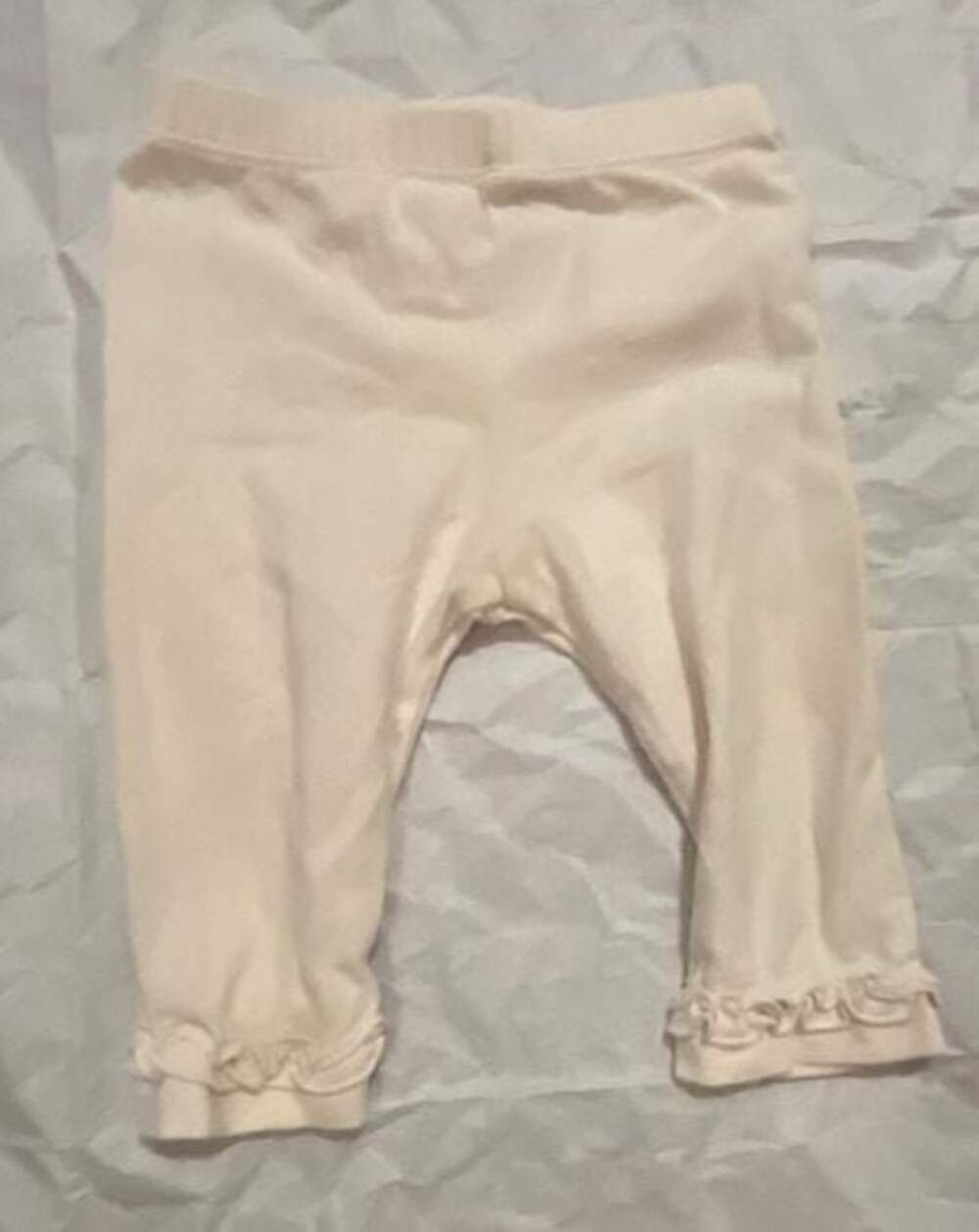 Cherokee Baby Girls Ruffle Hem Leggings Cream Size 6M